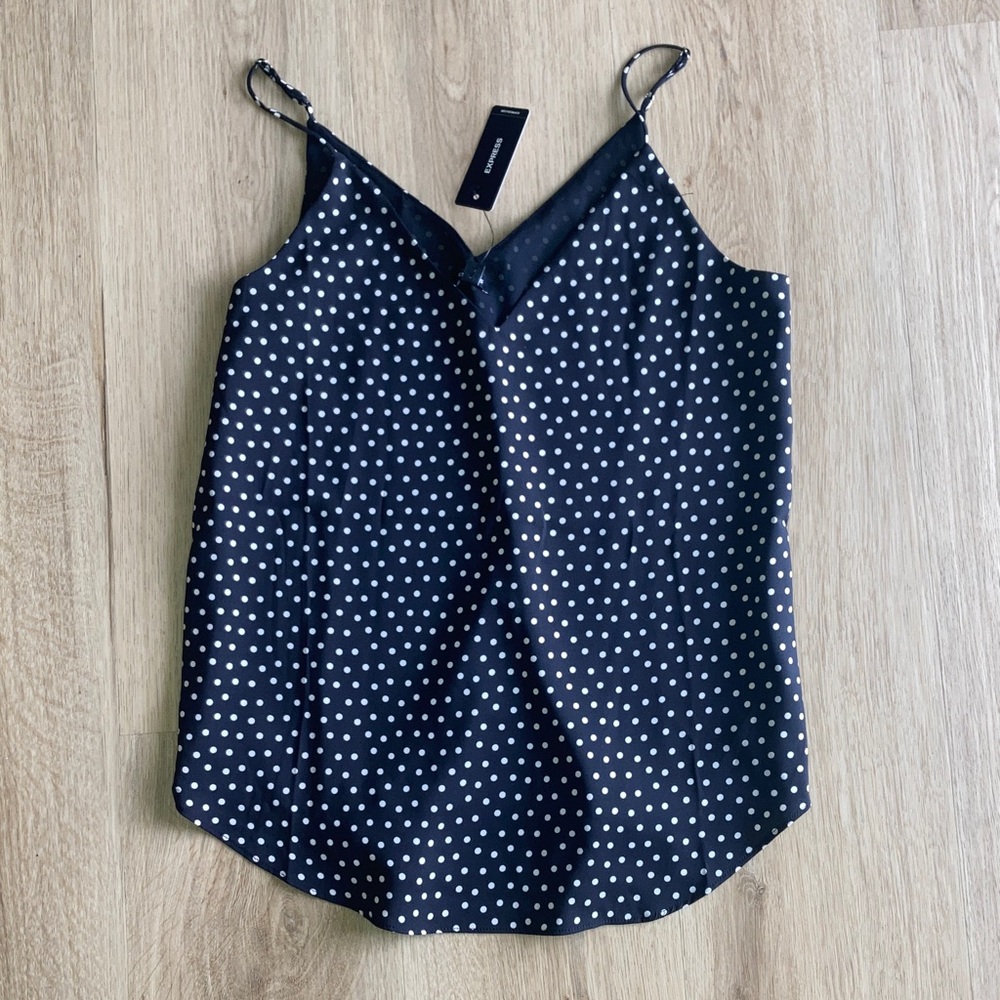 Express Navy Polka Dot Camisole